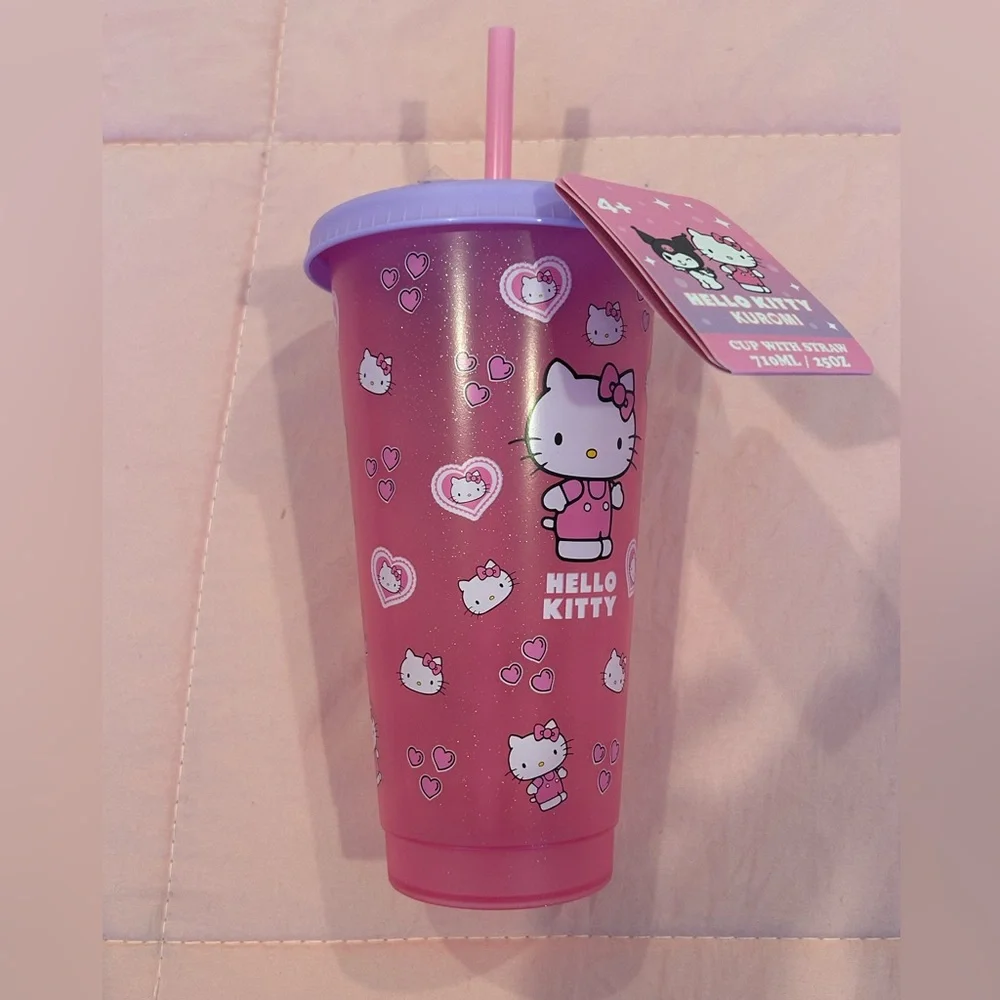 Hello Kitty Kuromi Cup with Straw